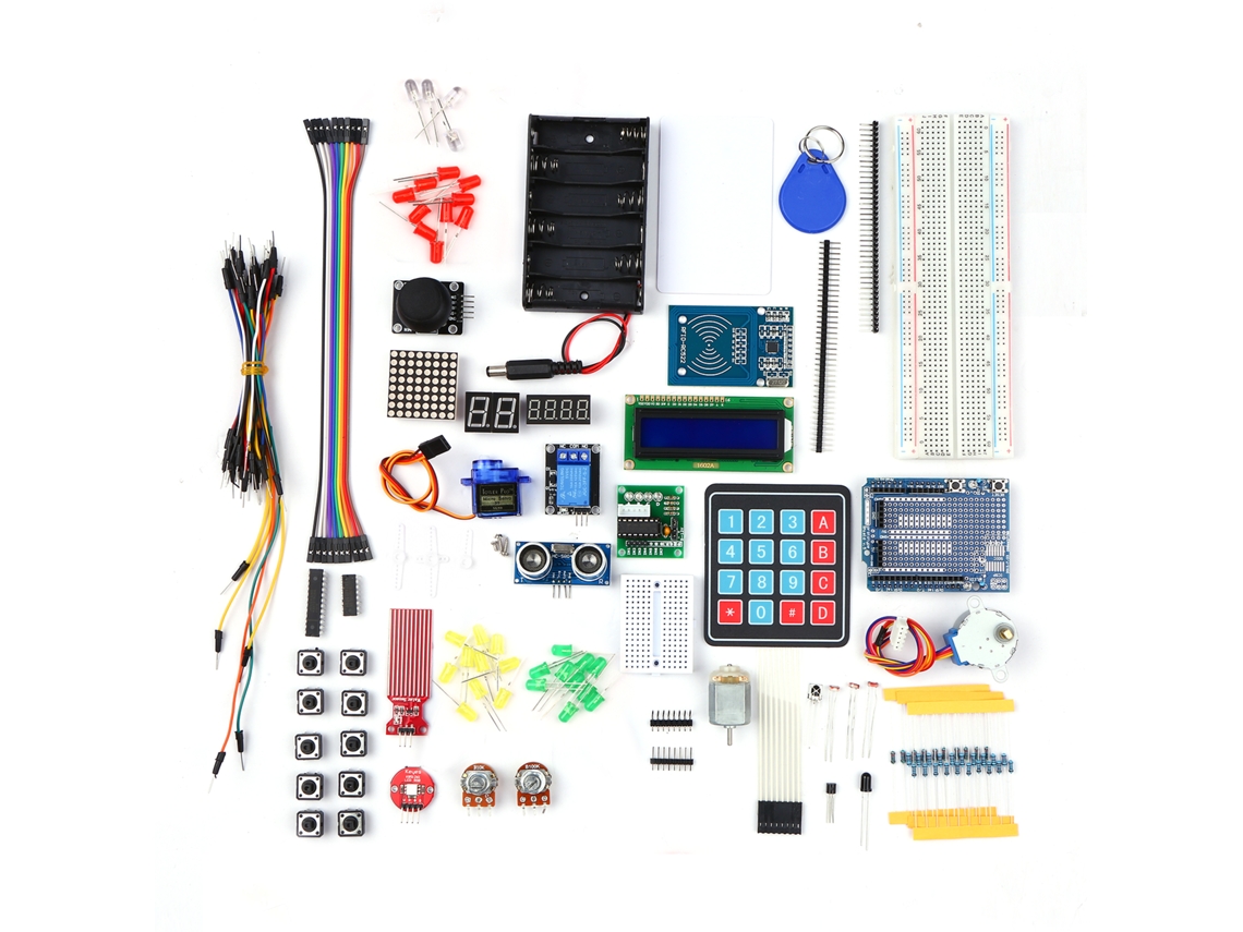 Kit De Inicio De Electrónica Para Principiantes Con Sensor Motor Paso A Paso Breadboard Componentes Led