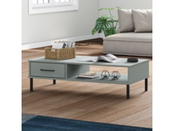 Mesa de Centro de Apoyo con Patas de Metal Pino Macizo Oslo Gris