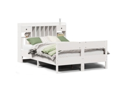 Maison Exclusive - Cama Con Estantería Sin Colchón Madera Maciza Blanca 150x200 Cm