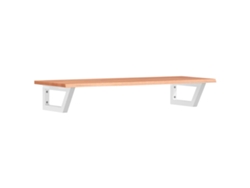 Estante de lavabo de pared de acero y VIDAXL madera maciza de roble