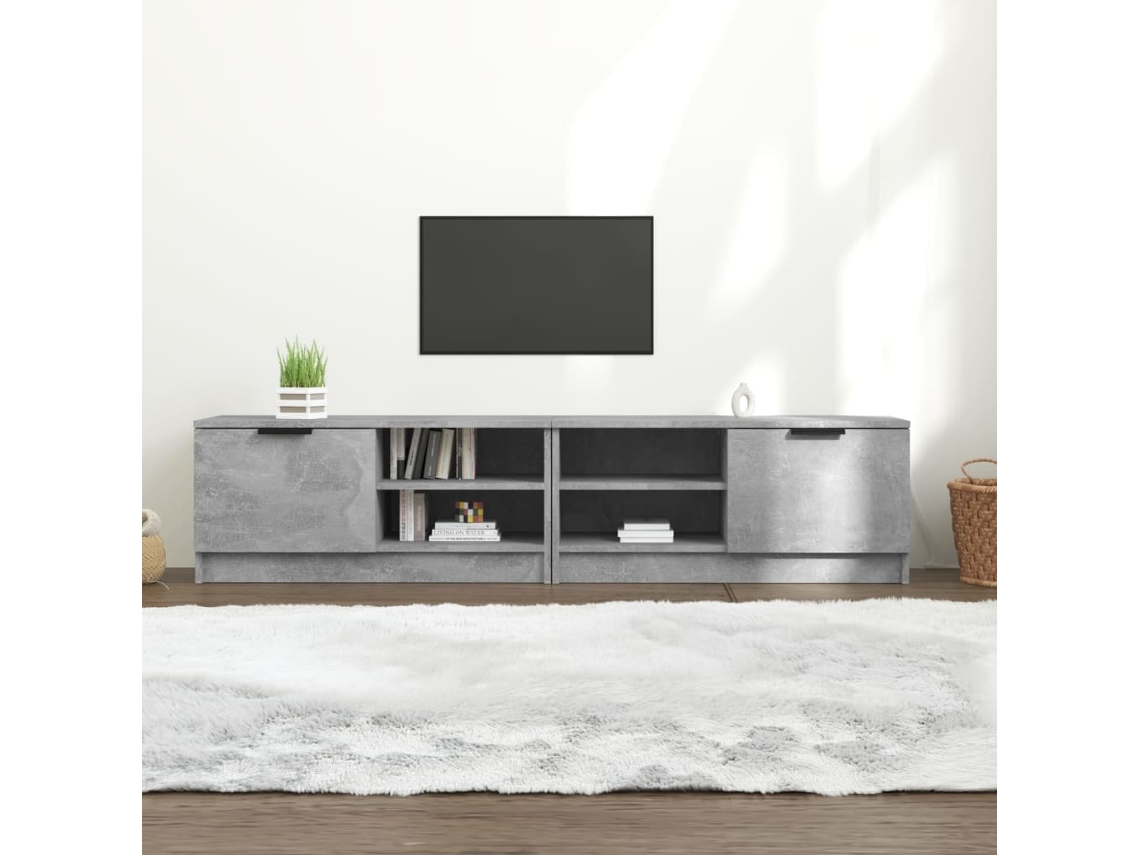 Estantería/Muebles de TV 2Pzs 80X35X36,5Cm Madera Procesada Gris Cemento