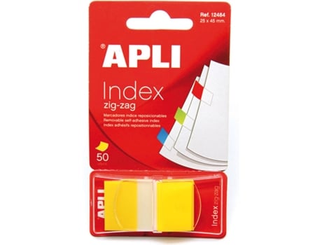Etiquetas APLI Index (25X45 mm - 50 Hojas - Amarillo)