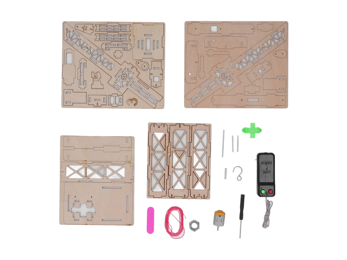 Modelo De Grúa De Madera Con Control Remoto, Rompecabezas Educativo De Montaje 3d Para Armar.