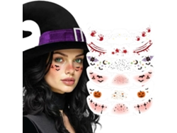 Pegatinas De Pecas Resistentes Al Agua Para Halloween, Tatuaje Facial Realista.