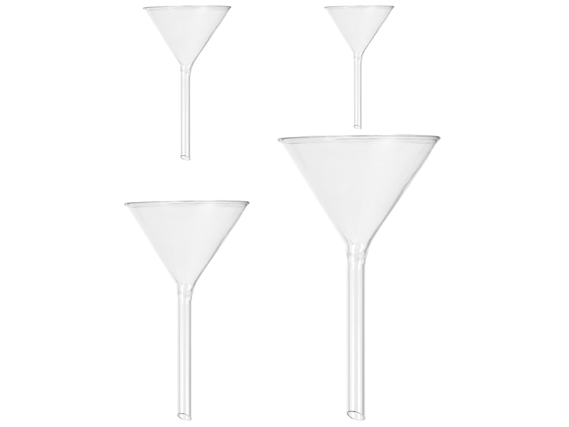Embudo De Filtro De Vidrio Para Laboratorio, 4 Piezas, Resistente A Choques Térmicos, Transparente