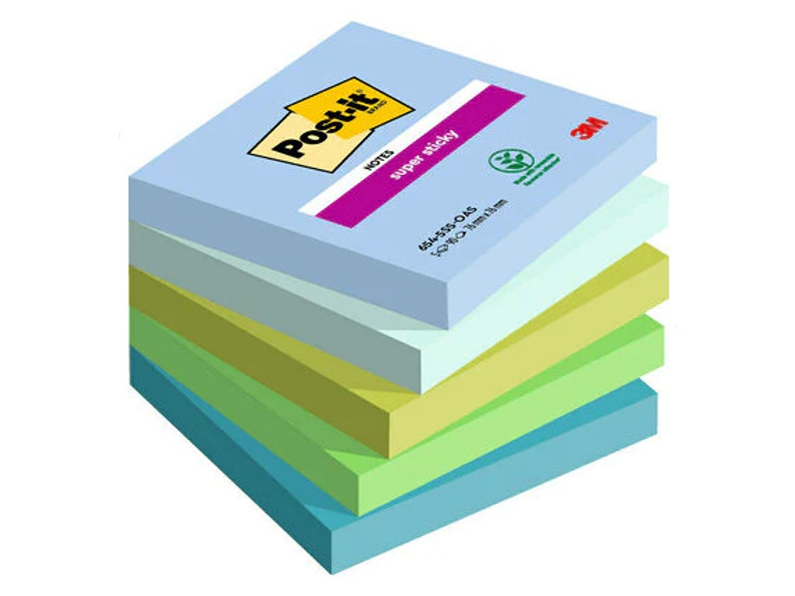 Post-It 654-5Ss-Oas Nota Autoadhesiva Plaza Azul Verde 90 Hojas Autoadhesivo POST IT