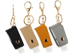 Juego De 4 Estuches De Cuero Ligeros Y Portátiles Para Llavero Y Perfume, Tamaño Viaje Para Uso En Interiores Y Exteriores.