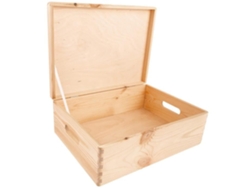Caja De Almacenamiento De Madera Creative Deco 40X30X14Cm Caja De Madera En Bruto Y Sin Lijar Caja De Memoria CREATIVE DECO Box Trunk