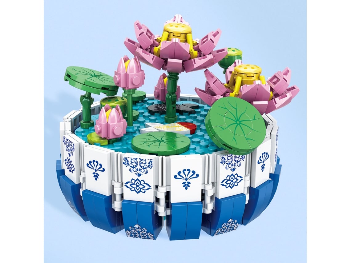 Ats-kit De Bloques De Construcción Para Niños Con Flor Y Maceta Tradicional Juguete De Ensamblaje Para Educación Temprana