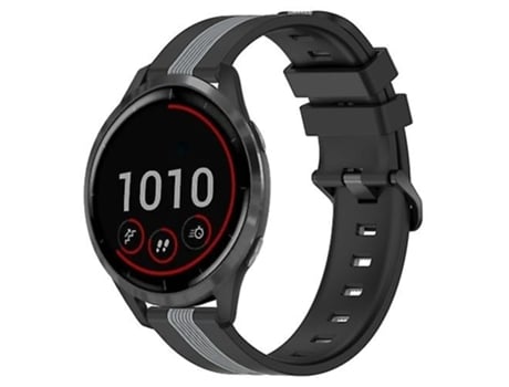 Correa De Reloj Inteligente Para Garmin Vivoactive 4, Banda De Reloj De Silicona Vertical Bicolor, Negro Y Gris, 22Mm VENISYMLIS