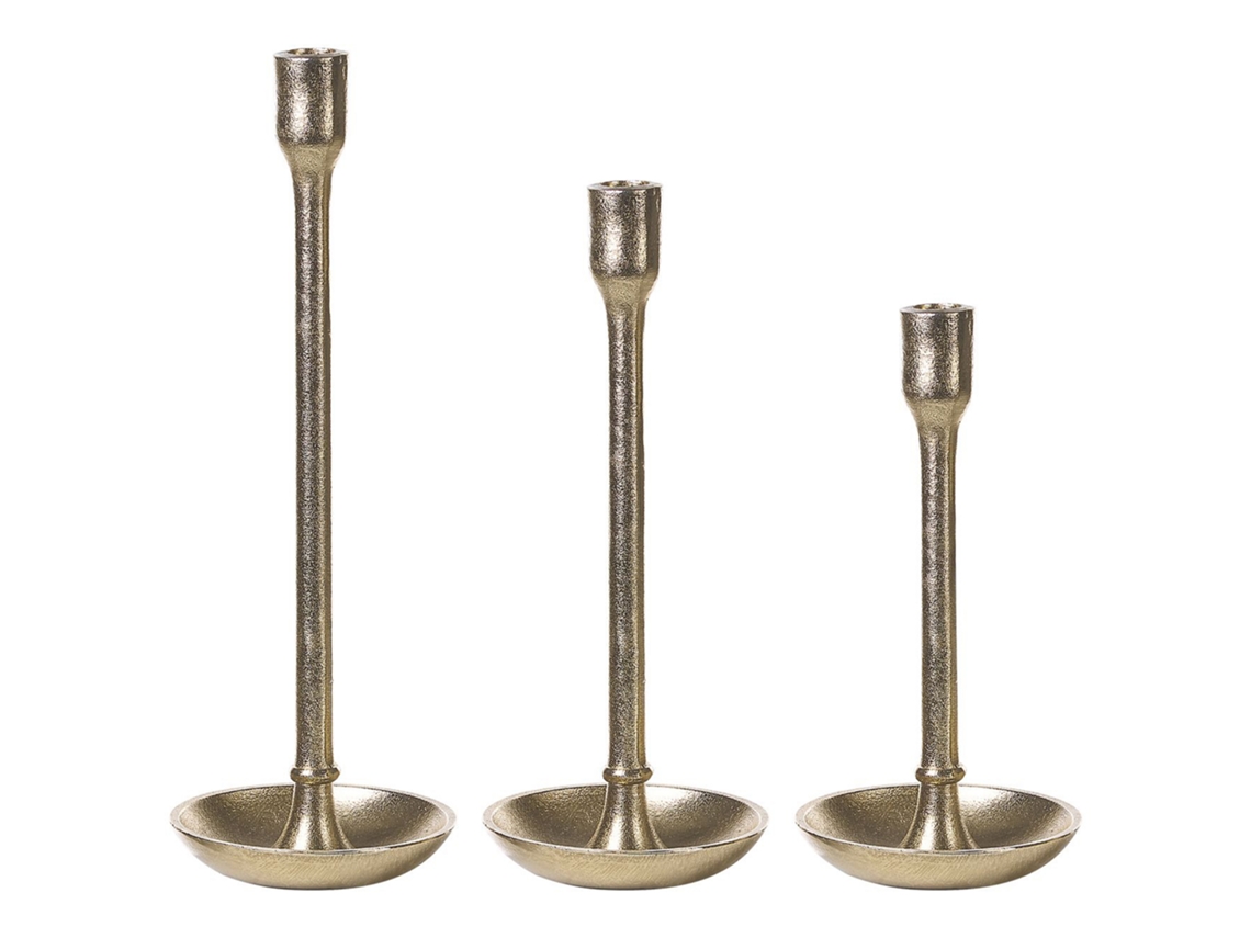 Juego de accesorios decorativos BELIANI Liwung de Aluminio Dorado 13x13x38