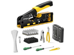 Kit de crimpadora RJ45, alicates de crimpado multifuncionales, kit de herramientas de red, kit Cat6a/Cat6/Cat5e, Cat7