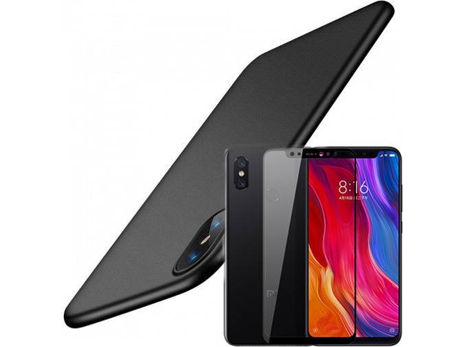 Kit Carcasa y Protector Cristal 5D Xiaomi Mi 8 Pro SlimShield Negro