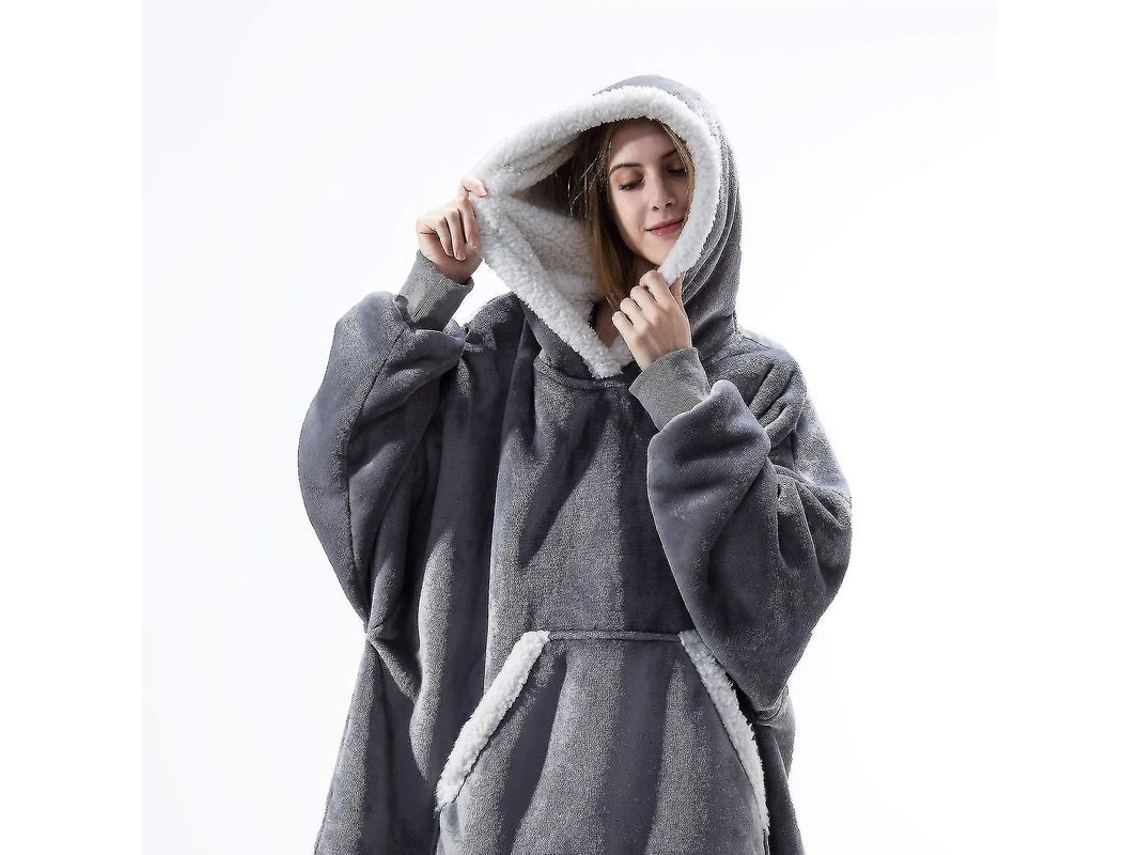 2026-chaqueta Manta Oversize Suave Y Cálida Con Capucha Y Bolsillo Grande Para Adultos Y Niños