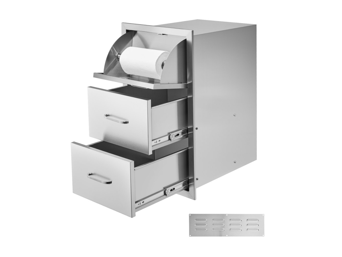 Cajón Triple de Acero Inoxidable para Isla Gourmet con Ventilación Tekmaquinas