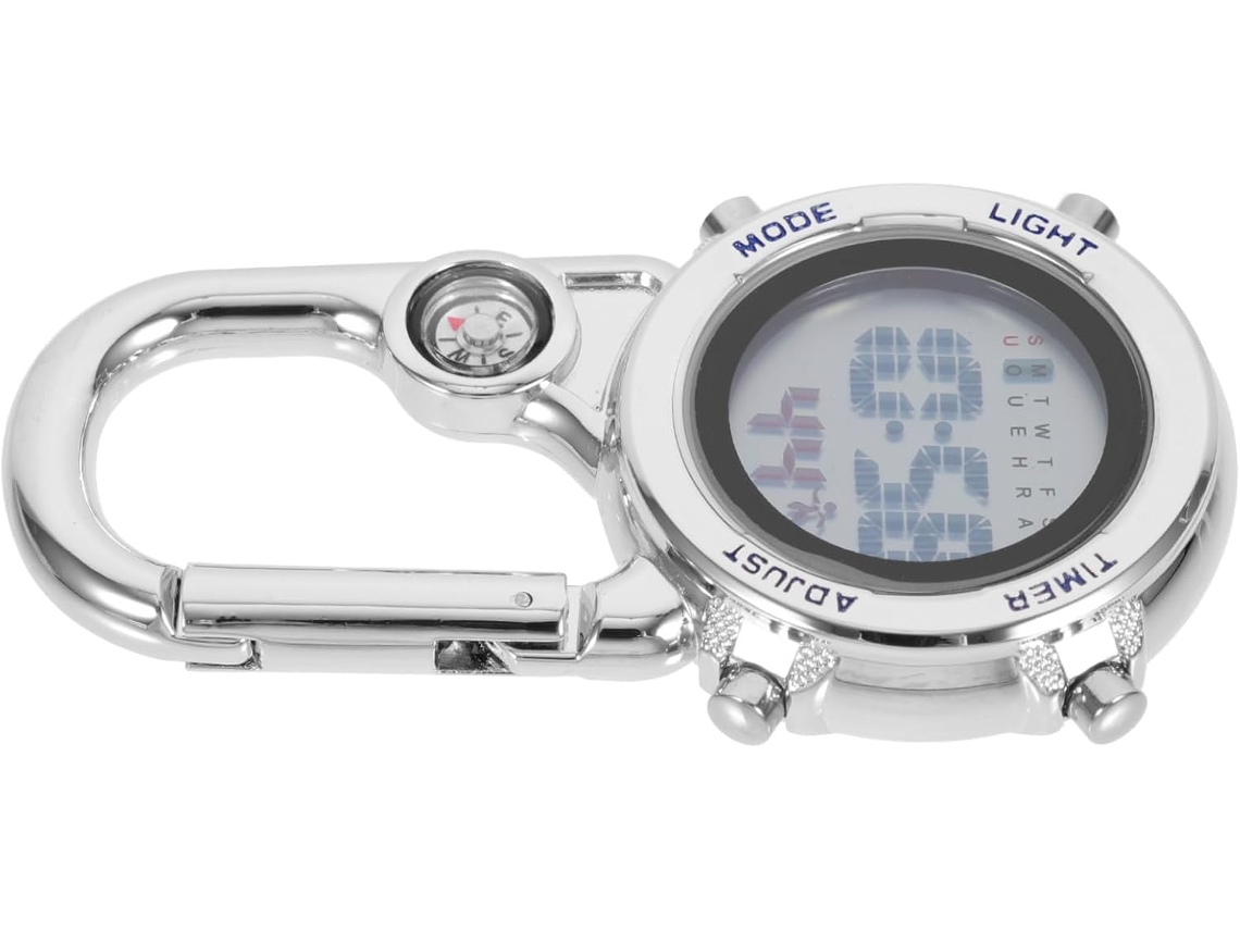 Reloj Digital Mosquetón Multifuncional Exteriores Ideal Excursiones Actividades Libre Clip Luz Al Aire