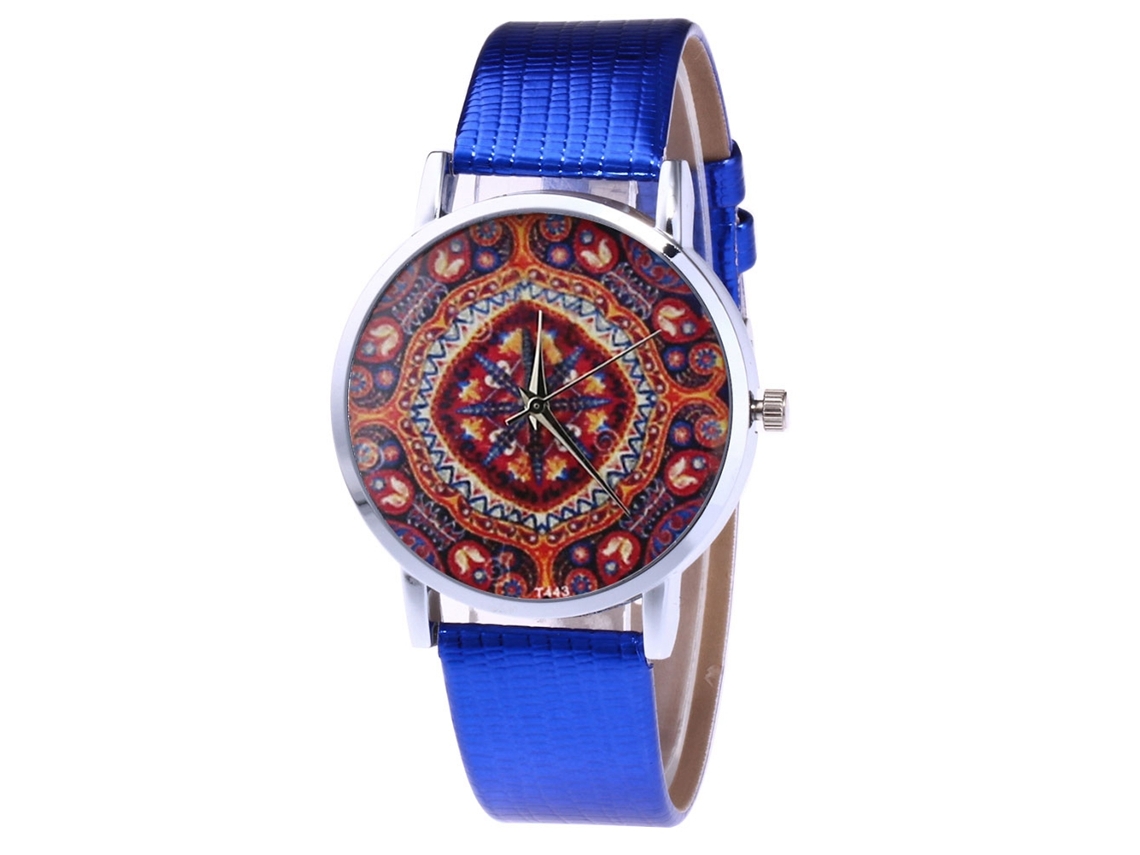 Reloj Analógico De Cuarzo Con Correa De Poliuretano Y Esfera Redonda - Regalo Para Mujer (azul)