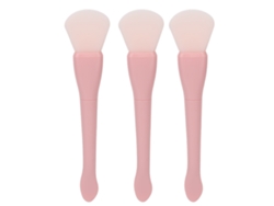 3 piezas de cepillo aplicador de mascarilla facial de silicona con doble cabezal y cuchara para desechar.