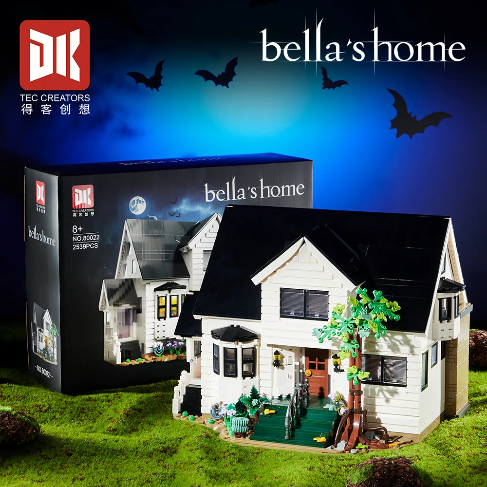 (dk80022) Bell Villa, juego de 2539 piezas de bloques de construcción MOC con luces