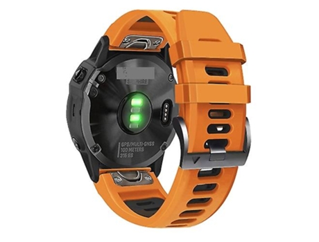 Correa De Reloj Inteligente Para Garmin Fenix 5X Plus 26 Mm Correa De Reloj Deportiva De Silicona De Naranja-Negro VENISYMLIS