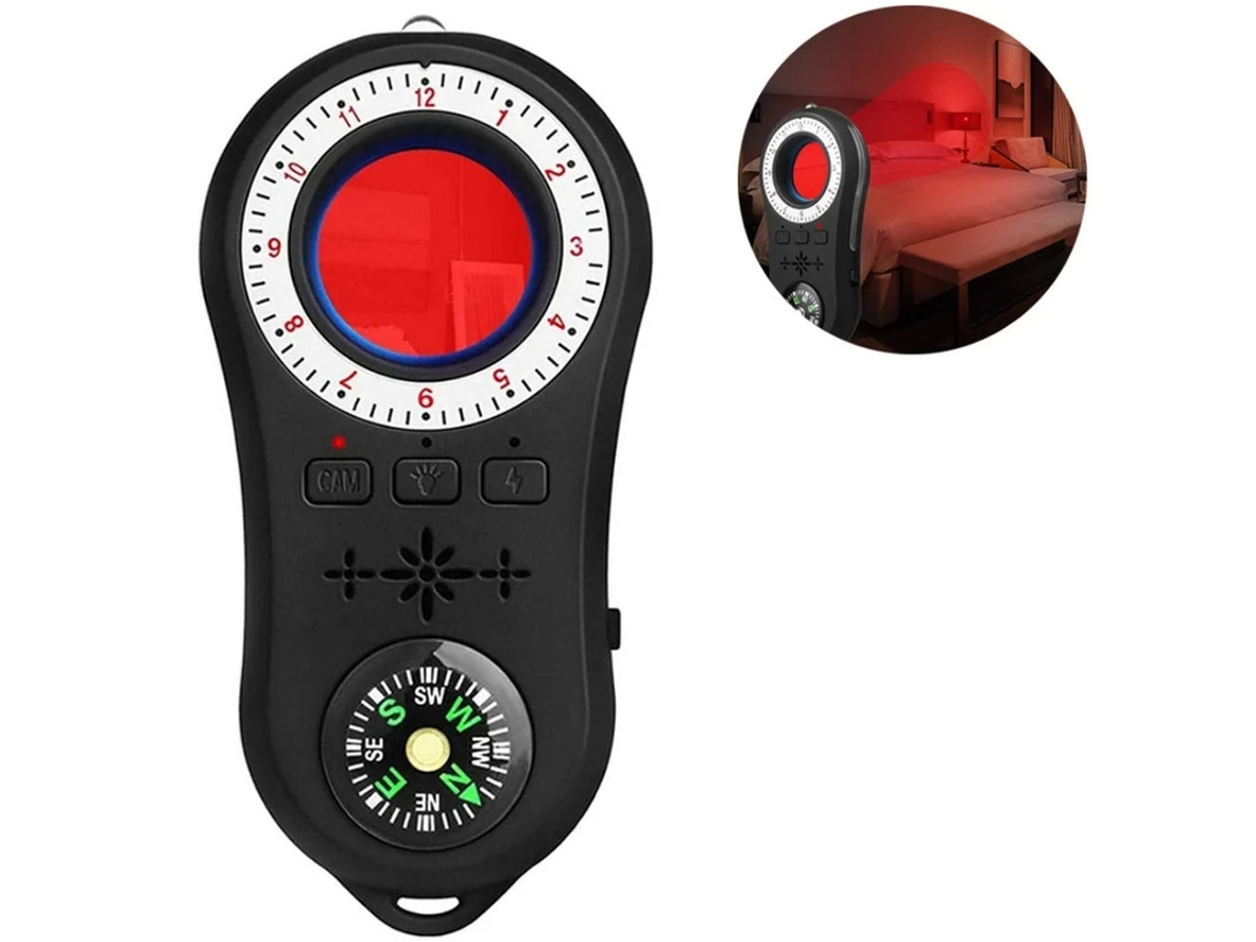 Detector Anti Espía Mini Cámara y Audio, Seguridad Avanzada con Brújula y Escáner de Señal GPS de Yizhood.