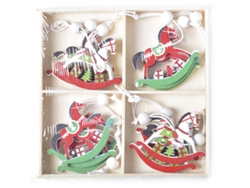 Decoraciones de madera para árboles de Navidad, adornos colgantes NEVEANCE