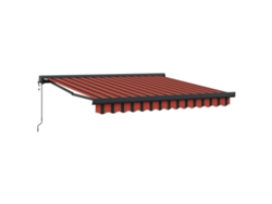 Maison Exclusive - Toldo Retráctil Rojo Y Negro 350 X 250 X 165 Cm Tela Y Metal