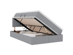 Syfax™ Cama Con Almacenamiento Y Colchón Gris Claro 120 X 190 Cm