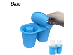 Bandeja Cilíndrica De Silicona Para Cubitos De Hielo De 2/3/4/30 Compartimentos Con Tapa, Compatible Con Accesorios De La Copa Stanley, Estilo D, Azul, 2 Compartimentos.