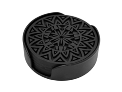 HYMNORA Posavasos de silicona [6 unidades] - Con soporte, para casa/oficina