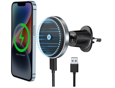 Cargador Montaje Automóvil Magsafe Inalámbrico Teléfono Ventilación Aire BISBISOUS Negro
