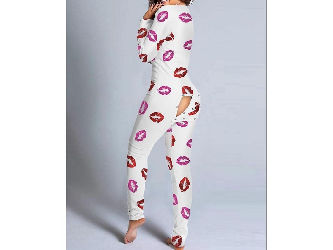 2026-pijama Mono Para Mujer Con Solapa Trasera Botones Bodycon Lenceria Adultos Combinación Pyjama Kdf L A