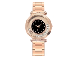 Reloj De Pulsera Para Mujer Vansvar V462, Brazalete De Aleación, Cuarzo, Piedras Preciosas, Negro.