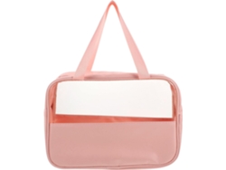 Neceser Rosa Transparente De Gran Tamaño, Bolsa De Aseo De Viaje Ligera.