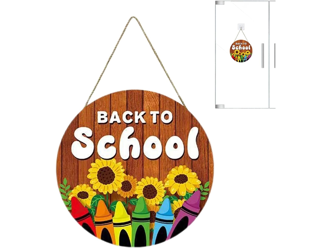 Letrero de bienvenida a la escuela, decoración de puerta con lápiz, accesorios para fotos, decoración del aula, Gokoco