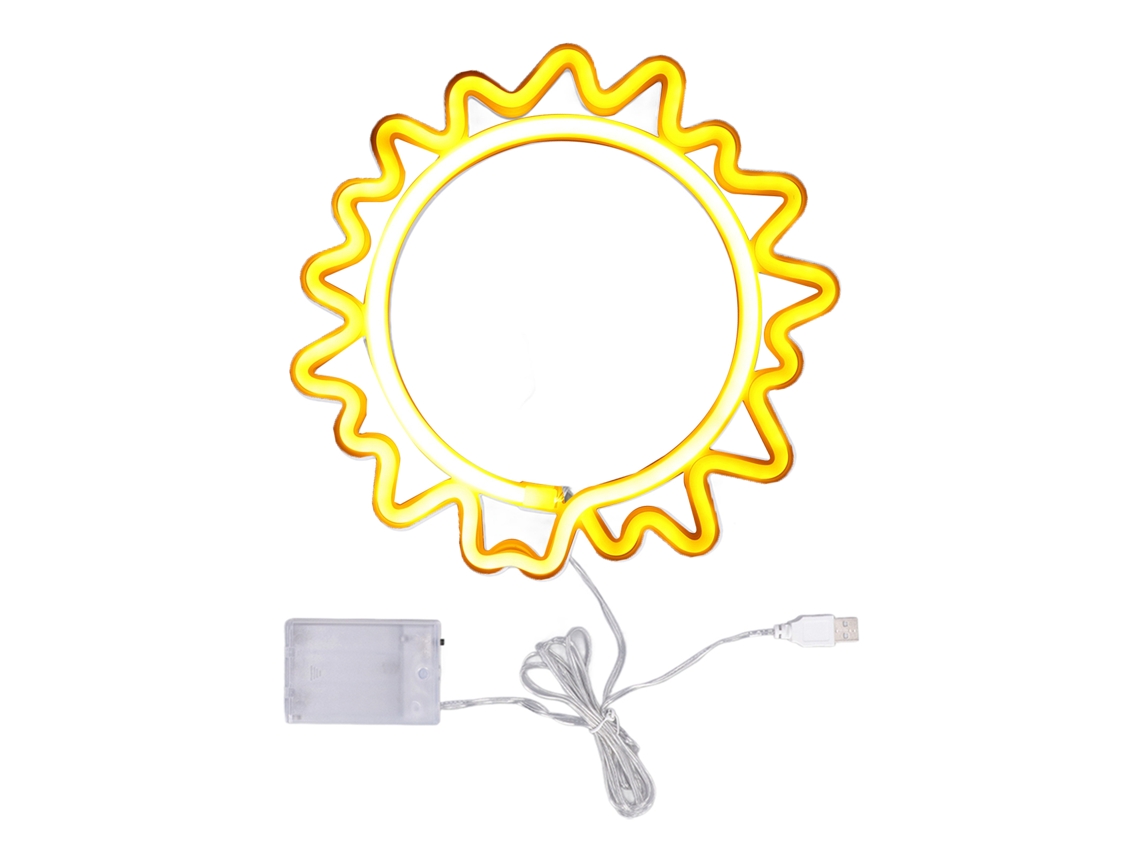 Letrero Luminoso De Neón Con Forma Girasol, Recargable Por Usb, Batería Led, Para Decoración Pared