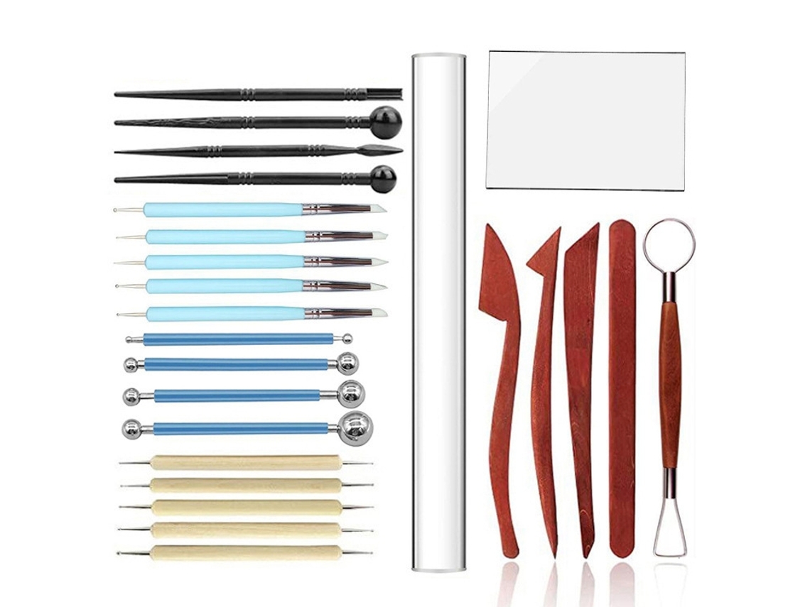 Set De 25 Materiales Para Esculpir Y Crear Arte Con Arcilla Polimérica