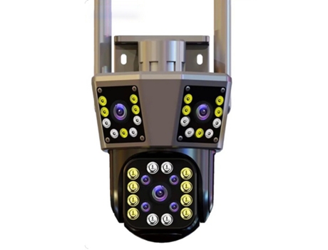 Cámara Rotativa Triple Lente Wifi Exterior 4Mp 360º Nocturna 3 Cámaras