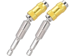 2 Porta Brocas Magnéticos Pivote - 1/4" Hex Quick Release Con 89mm Cromado Para Destornilladores Y Taladros