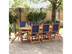 Juego de comedor de jardín de 2 piezas de acacia maciza y textileno Dkd Home Decor