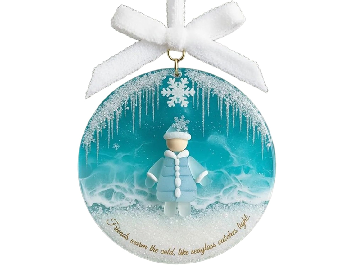 Adorno Navideño Amistad Acrílico 2d Colgante Decorativo Forma Bolsa Exteriores Alféizares Ventanas Jardines