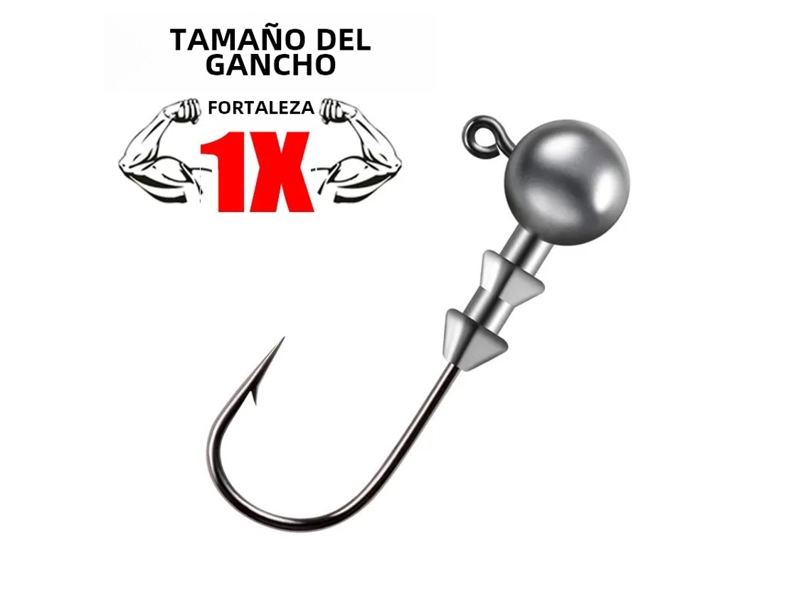 (1x) 10 Cabezas De Señuelo, Agujas De Aleación De Acero, Hélices Vibratorias Dobles