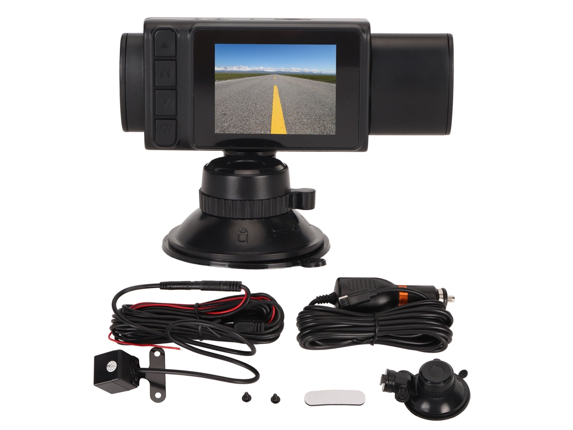 Gravador De Carro 3 Canais Dvr 1080p Tela Ips 2.0 Pol. Visão Noturna Detecção De Movimento Estacionamento