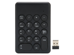 Teclado Numérico Sem Fio 2.4ghz 18 Teclas Design Ergonômico Inclinação 15° Mini Numpad Preto