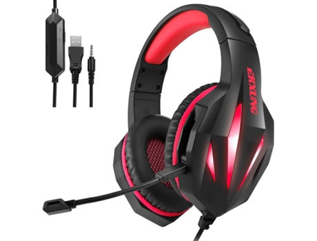 Auriculares Gaming Pc With Microphone J5 Usb 3.5Mm Red Pc Gaming Con Micrófono J5 Usb 3.5mm Rojo