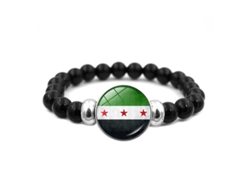 Pulsera Tejida A Mano Con El Símbolo De La Bandera Siria, Ideal Para El Uso Diario Y Celebraciones Especiales.