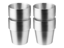 4 vasos de acero inoxidable para café, té, leche, zumo, cerveza, camping, picnics y para el hogar.