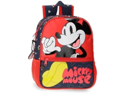Mochila escolar de microfibra de Mickey Mouse de Disney, color rojo