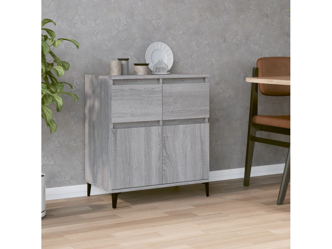 Aparador De Madera Contrachapada Gris Sonoma 60x35x70 Cm