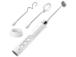 Mini licuadora recargable blanca, 3 velocidades, incluye 3 accesorios. Mdug